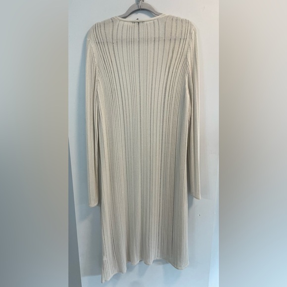 Eileen Fisher, Large, women’s cream color loose knit open front duster cardigan - Picture 6 of 6